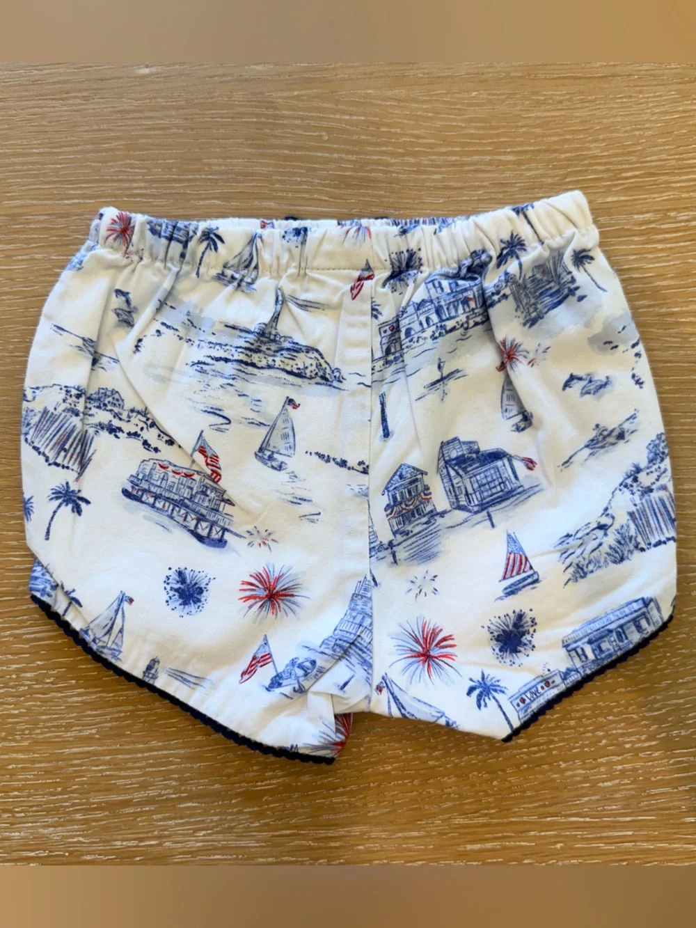 Janie and Jack Baby Americana Toile Print Two-Piece Set with Navy Bow